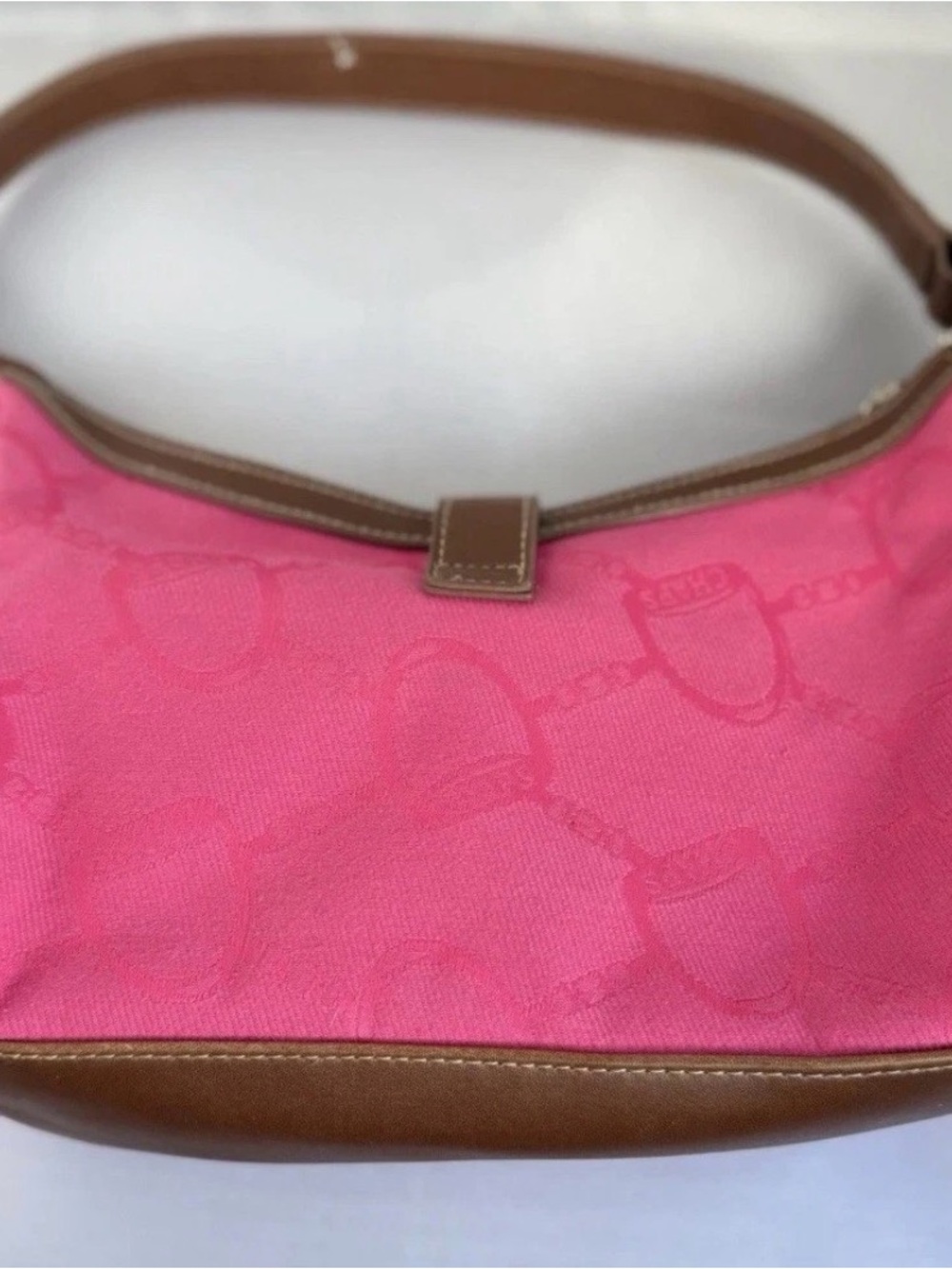VTG CHAPS Ralph Lauren Equestrian Buckle Pink 11.5x6.25x2.5 Barbie Clueless 90’s - Picture 5 of 7